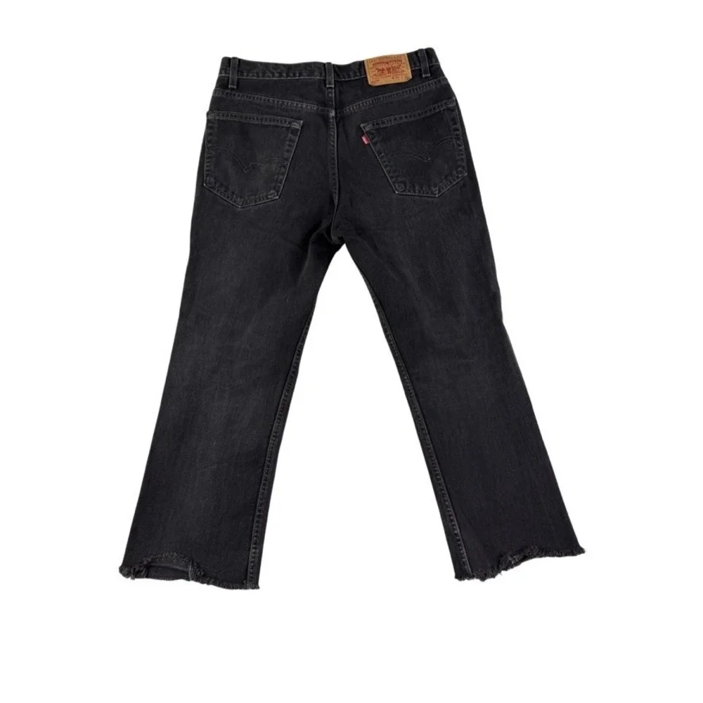 Vintage Levis Jeans Mens 32x26 Black 517 Bootcut Red Tab Denim Pants Western Y2K